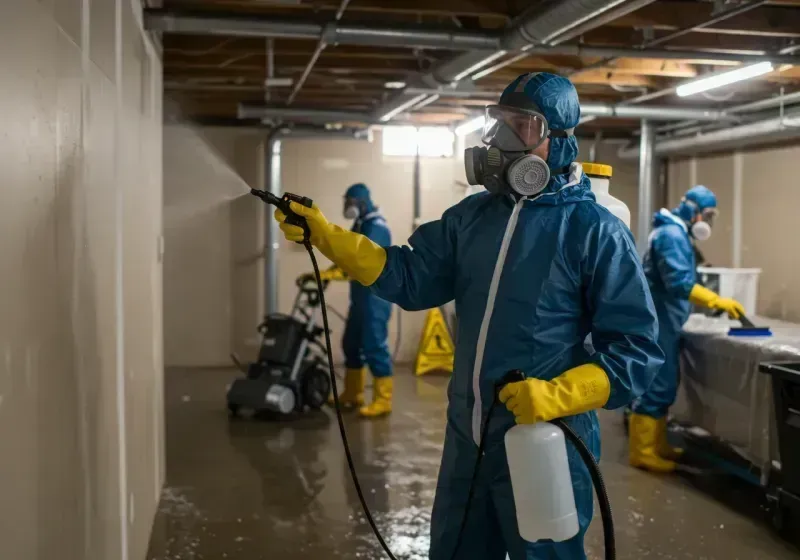 Basement Sanitization and Antimicrobial Treatment process in Sidney, NY