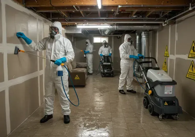 Basement Moisture Removal and Structural Drying process in Sidney, NY